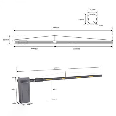 Φραγμός Ultra Long Arm 12 μέτρων DZ-2307 Ανθεκτικός για Έλεγχο Πρόσβασης Οχημάτων Μεγάλης Κλίμακας
