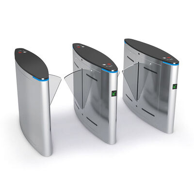 SS304 Material Flap Barrier Gate με επαλήθευση προσώπου με δακτυλικά αποτυπώματα RFID και ταχύτητα κυκλοφορίας 30 ατόμων/λεπτο