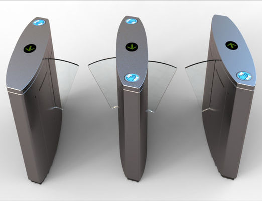 DC24V SS304 Πύλη φραγμού πτερυγίων υψηλής ταχύτητας 0,2S με RS485 και αναδιπλούμενο φραγμό πτερυγίων